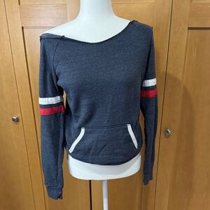 Alternative Navy Sweatshirt with Red and White Stripes